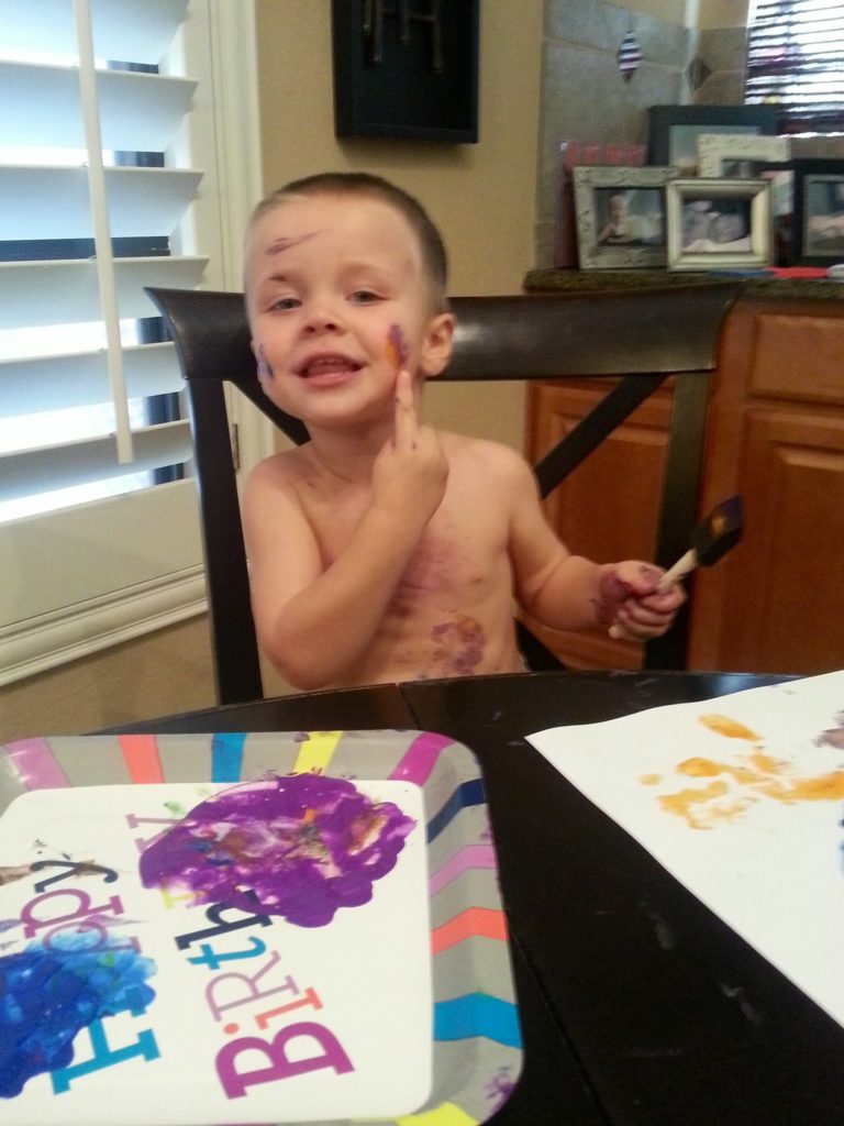 Halloween monster craft with Cash Powell. Full details at http://heidipowell.net/?p=4453 Cash Monster Cheek Paint - Halloween monster craft with Cash Powell. Full details at http://heidipowell.net/?p=4453