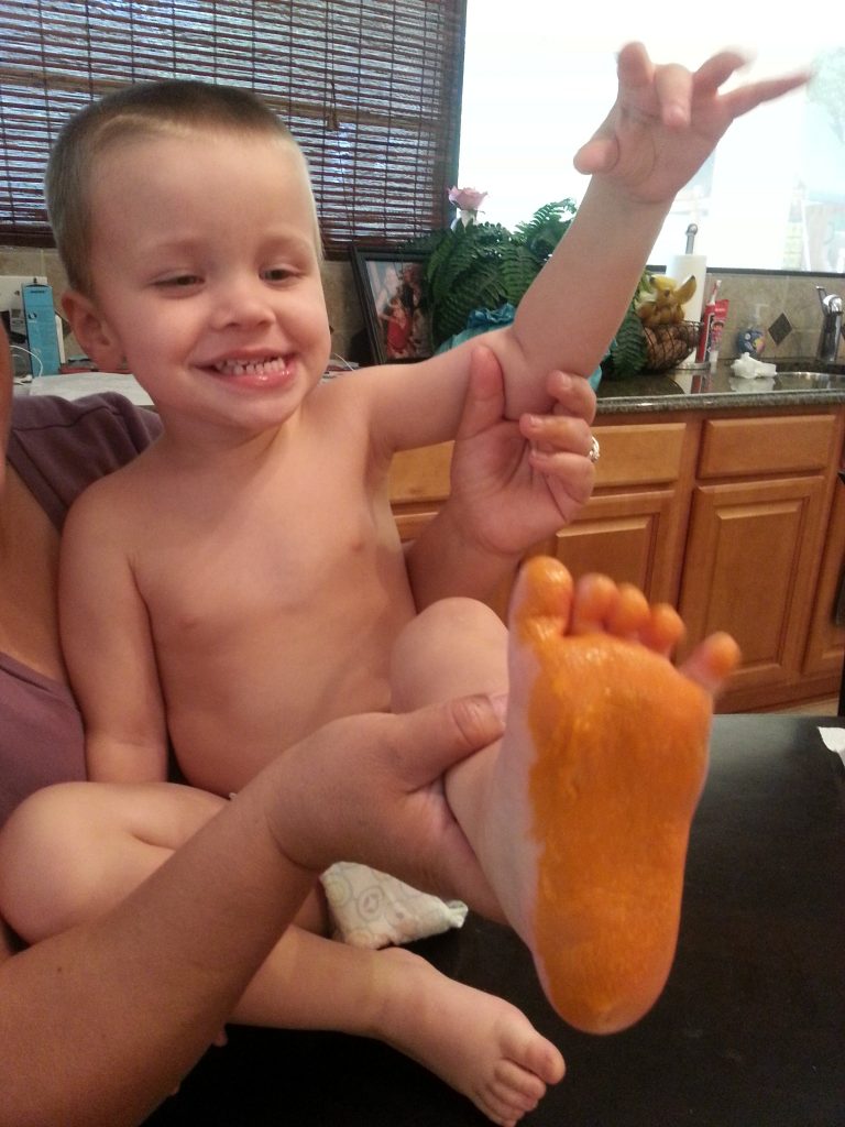 Halloween monster craft with Cash Powell. Full details at http://heidipowell.net/?p=4453 Cash Monster Orange Foot - Halloween monster craft with Cash Powell. Full details at http://heidipowell.net/4453