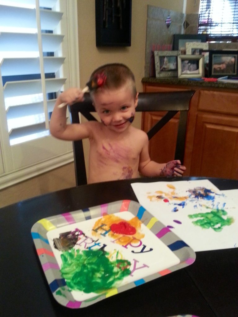 Halloween monster craft with Cash Powell. Full details at http://heidipowell.net/?p=4453 #CashPowell #Painting - Halloween #MonsterCraft #ToddlerCraft #PowellPack - Learn more at http://heidipowell.net/4453