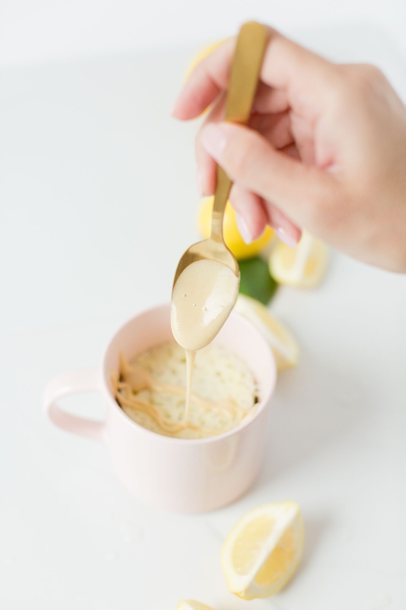 Lemon Poppy Seed Mug Cake with Lemon Protein Glaze Heidi Powell